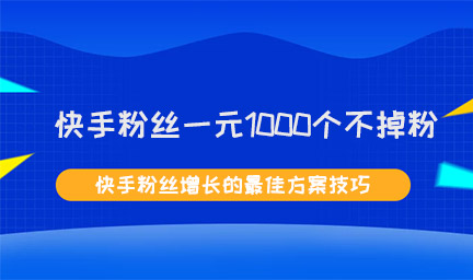 快手粉丝一元1000个不掉粉 快手粉丝增长的最佳方案技巧